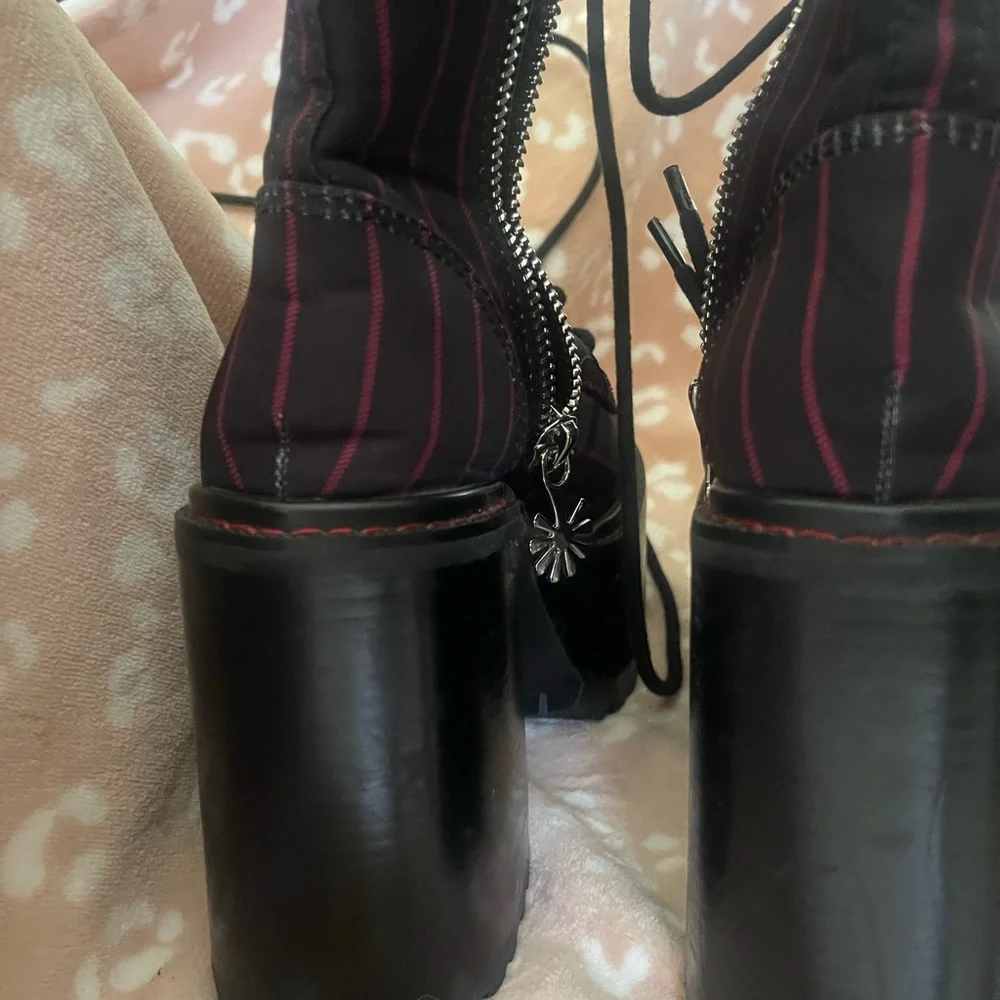 dELiA*s Black and Red Striped Platform Boots - Picture 3 of 4